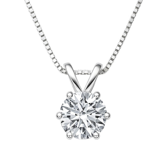Lyrvex Channel Setting Round Brilliant Cut Moissanite Pendant VVS GRA