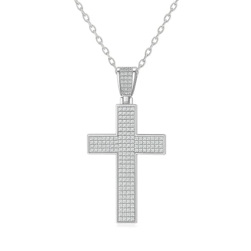 Lyrvex Claw Setting Promise Cross Pendant VVS1 D Color