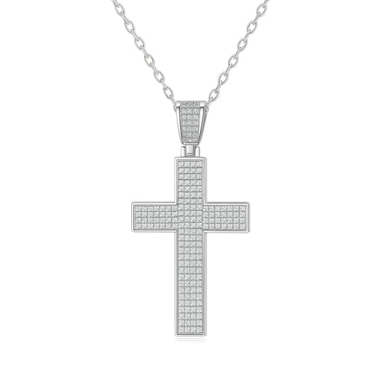 Lyrvex Claw Setting Promise Cross Pendant VVS1 D Color