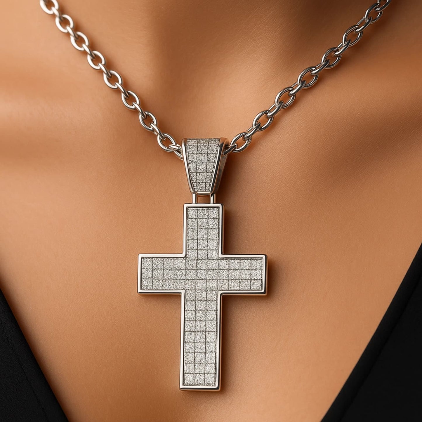 Lyrvex Claw Setting Promise Cross Pendant VVS1 D Color