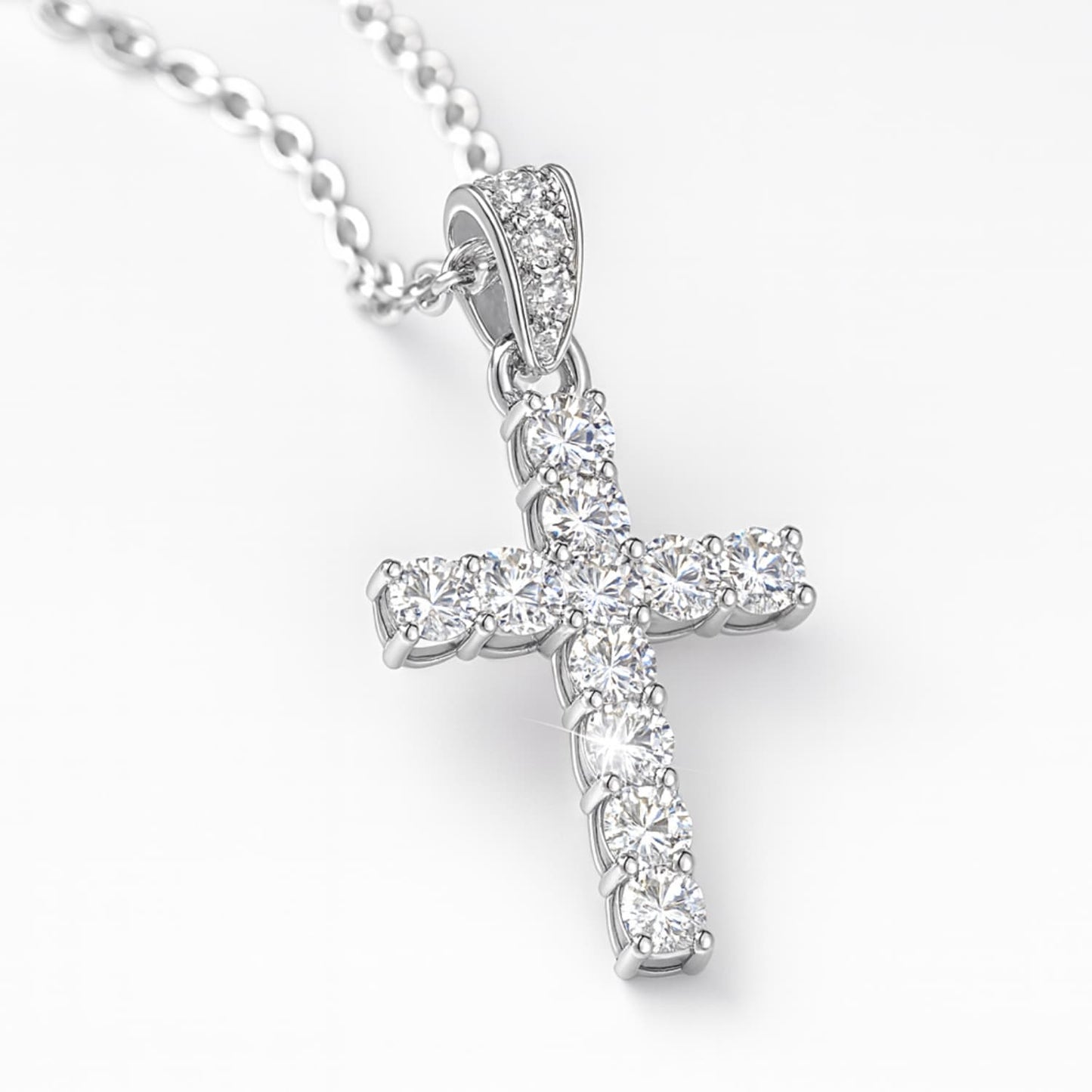 Lyrvex Claw Setting Round Brilliant Cut Cross Pendant VVS1 D Color