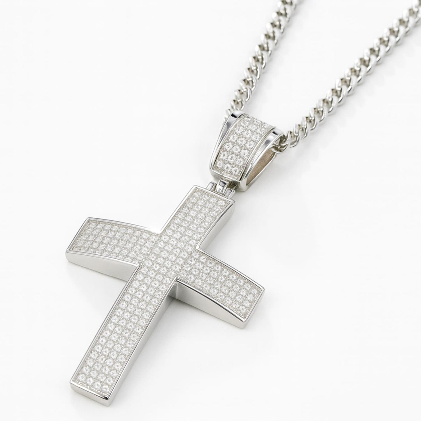 Lyrvex Claw Setting Promise Cross Pendant VVS1 D Color