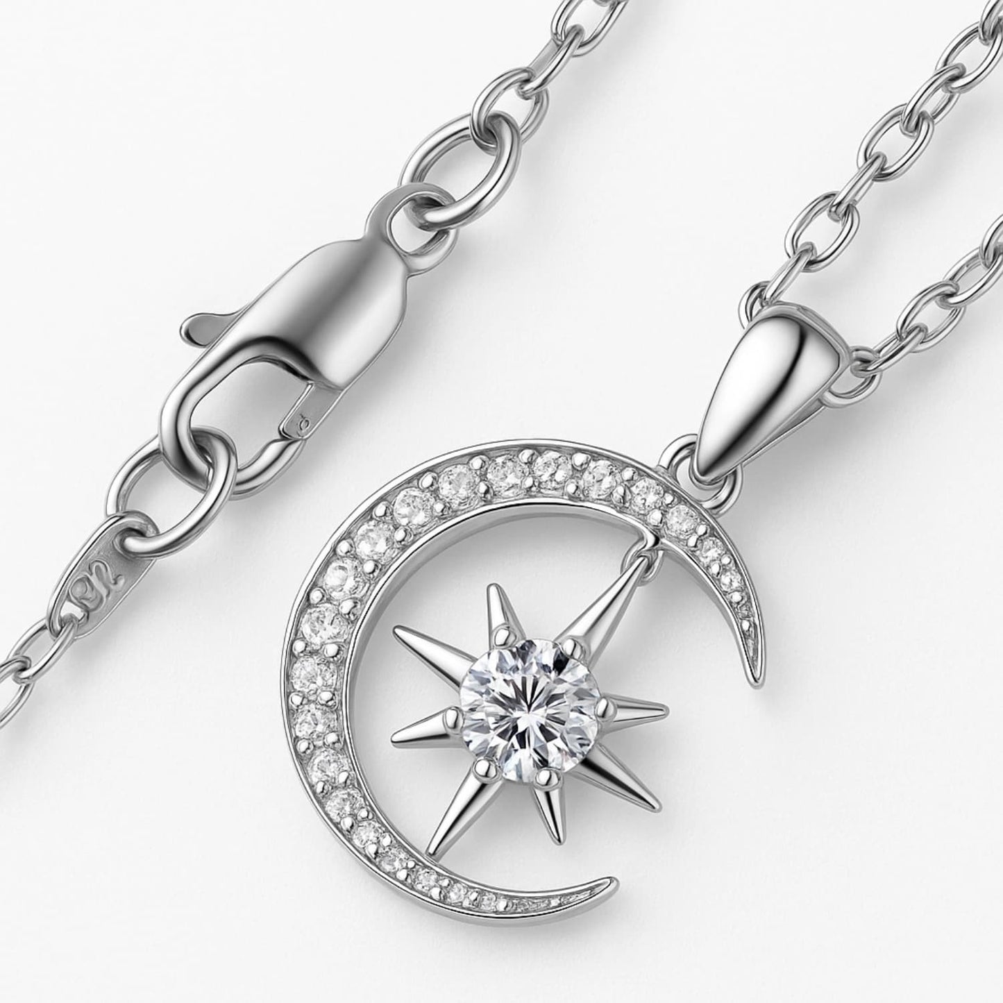 Lyrvex Claw Setting Silver Star Pendant VVS1 D Color 0.5ct