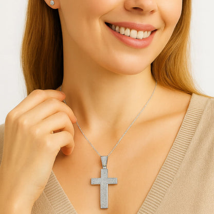 Lyrvex Claw Setting Promise Cross Pendant VVS1 D Color