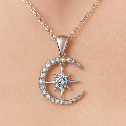 Lyrvex Claw Setting Silver Star Pendant VVS1 D Color 0.5ct