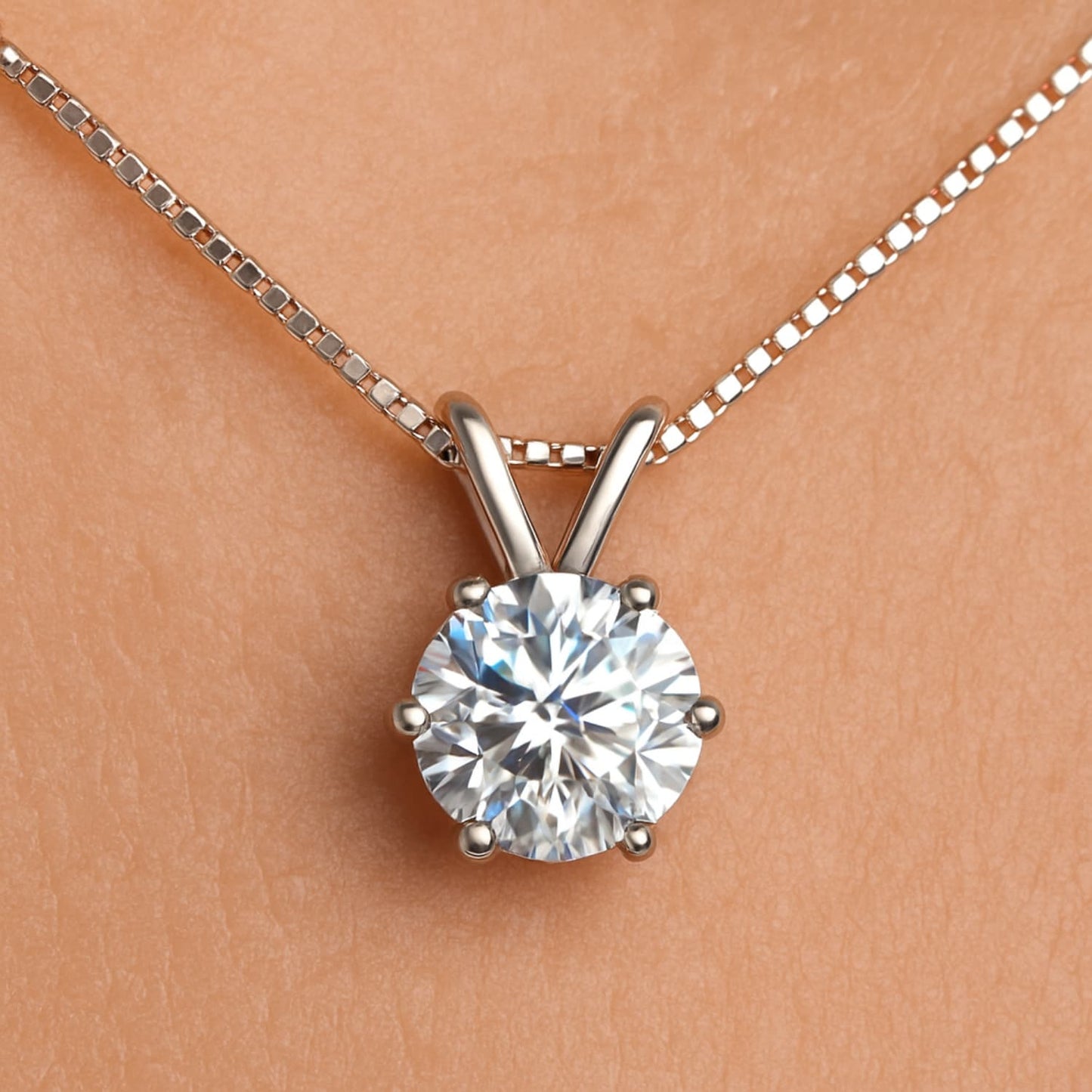 Lyrvex Channel Setting Round Brilliant Cut Moissanite Pendant VVS GRA