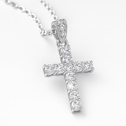 Lyrvex Claw Setting Round Brilliant Cut Cross Pendant VVS1 D Color
