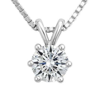 Lyrvex Channel Setting Round Brilliant Cut Moissanite Pendant VVS GRA